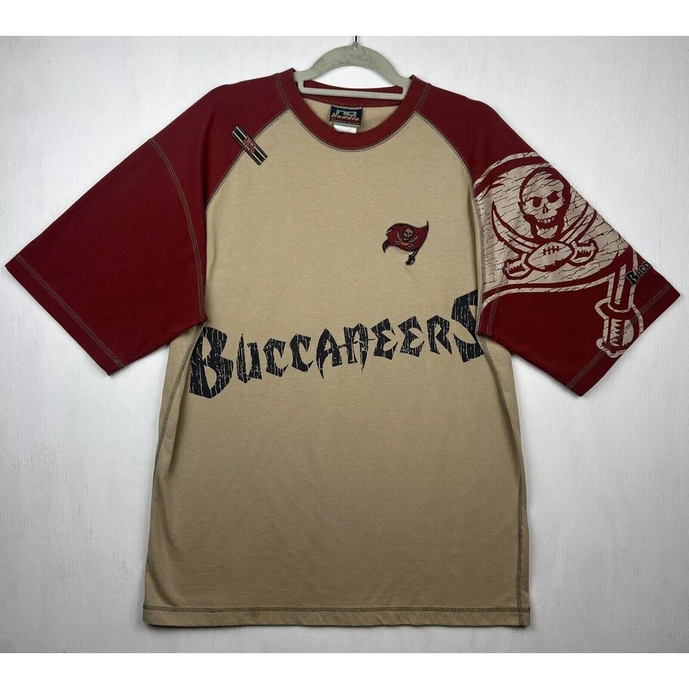 Vintage No Huddle‎ NFL Mens XL Red & Beige 2004 Tampa Bay Buccaneers T-Shirt